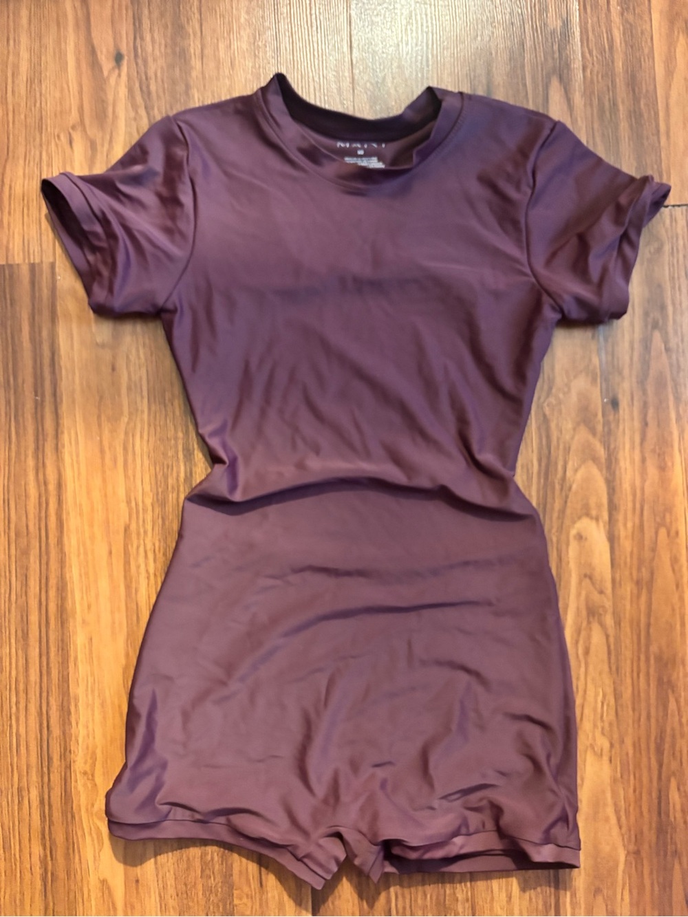 MAOI Deep Plum Short Sleeve Athletic Romper Size XS